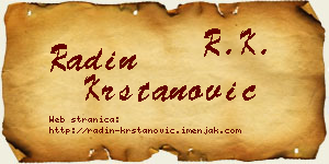 Radin Krstanović vizit kartica